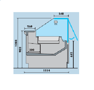 Vitrine réfrigérée AMALIA 1250D ventilé 2 GN 1/1