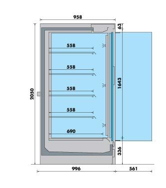 Vitrine murale Aspen 1875x750 avec portes (sans groupe)