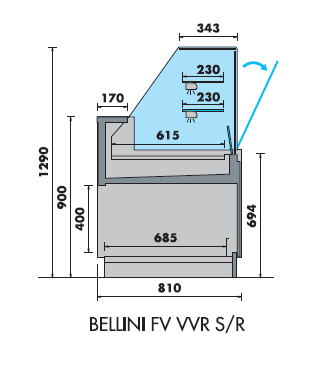 Vitrine réfrigérée BELLINI 1250 sans réserve