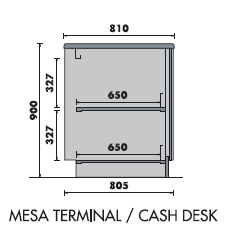 Caisse BELCASH1000 pour vitrine BELLINI