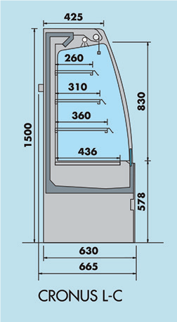 Vitrine murale réfrigérée D65 CRONUS L 125