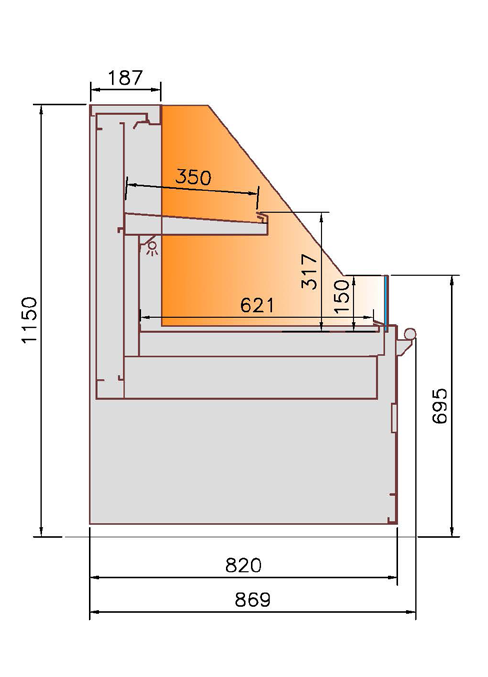 Vitrine chaude CRONUS CRL65H