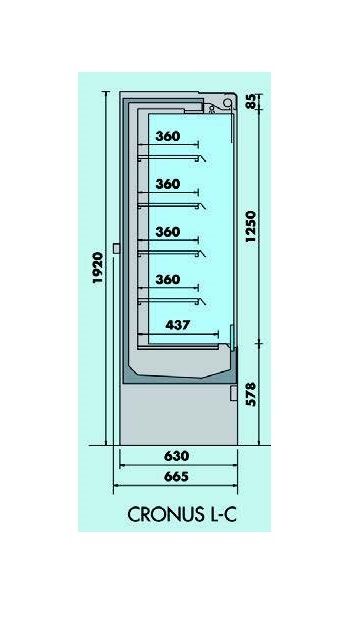 Eclairage LED lateral pour vitrine murale réfrigérée CRONUS