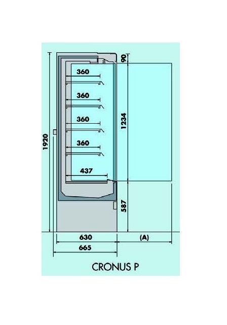 Vitrine murale réfrigérée D65 ECO CRONUS 062 inox portes battantes