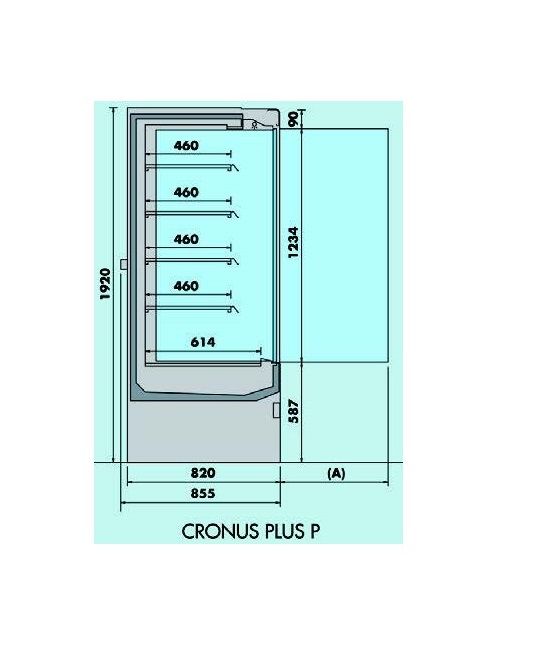 Vitrine murale réfrigérée D85 ECO CRONUS 130 avec portes battantes