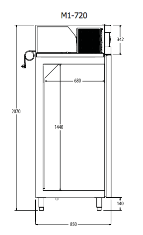 Armoire frigo TEK M1/1440 porte pleine - GREEN line