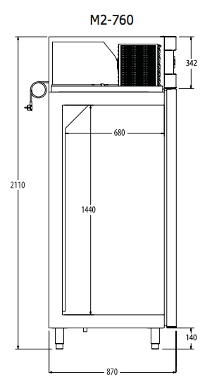 Armoire congélateur TEK M2/1440 porte pleine - GREEN line