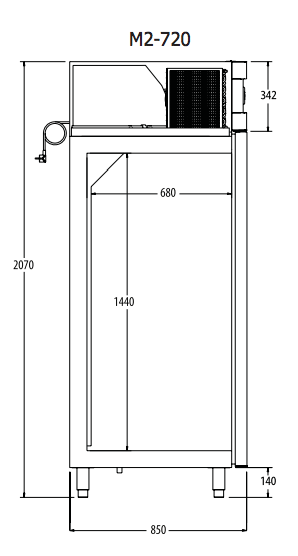 Armoire congélateur TEK M2/720 porte pleine - GREEN line