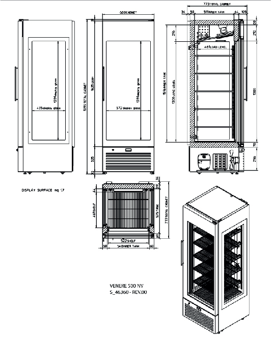 Armoire congélateur 3 faces vitrées VENERE NV NOIR froid ventilé