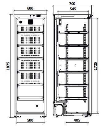 Armoire réfrigérée à vin euroline WCE450 porte vitrée