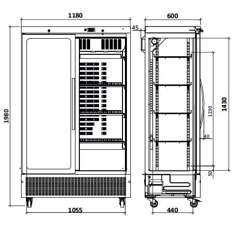 Armoire réfrigérée à vin WCE900 portes vitrées