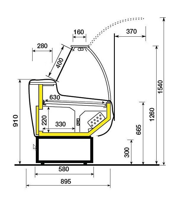 Vitrine réfrigérée CORDOBA 1040 ventilé (A2)