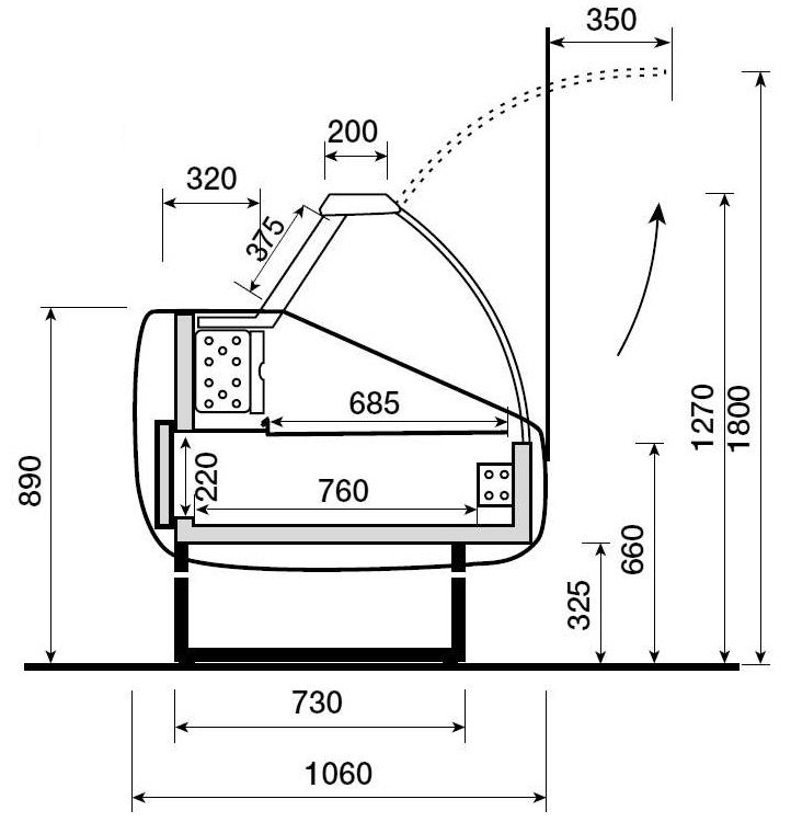 Vitrine réfrigérée MELODY 3000 statique (A1)