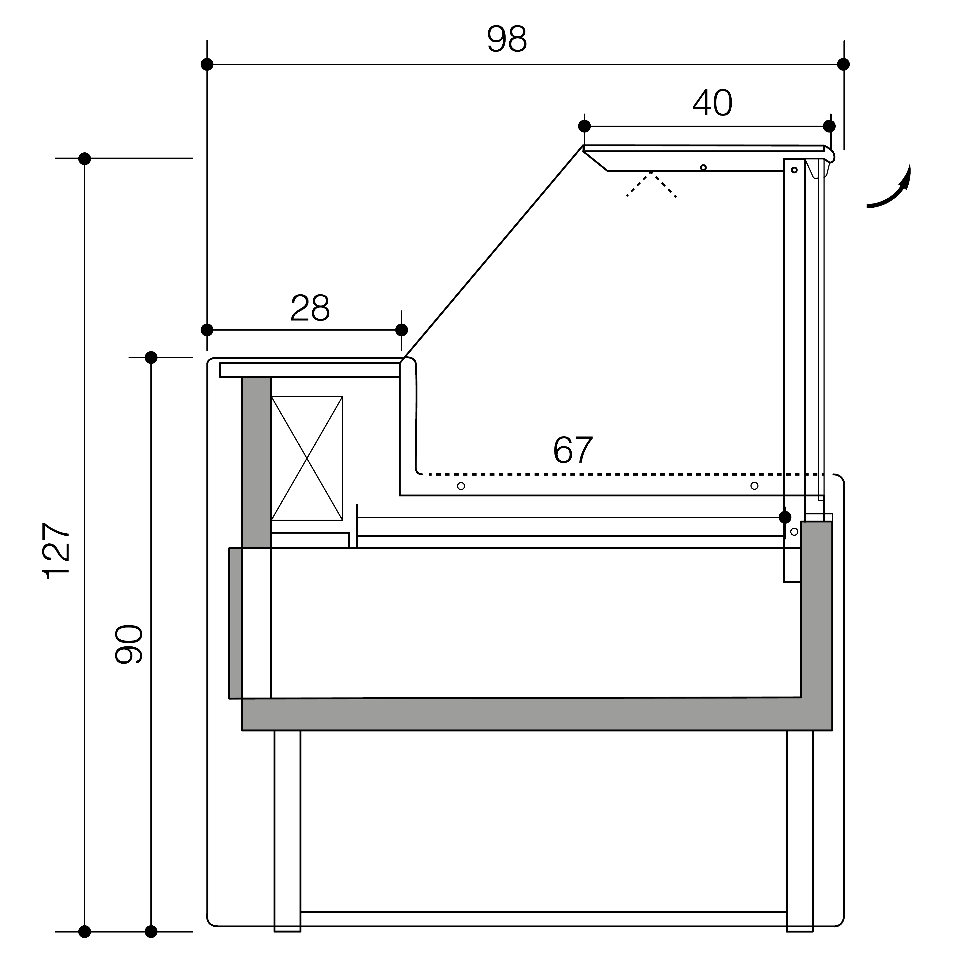 Vitrine réfrigérée MESETAS 1500 statique (D1)