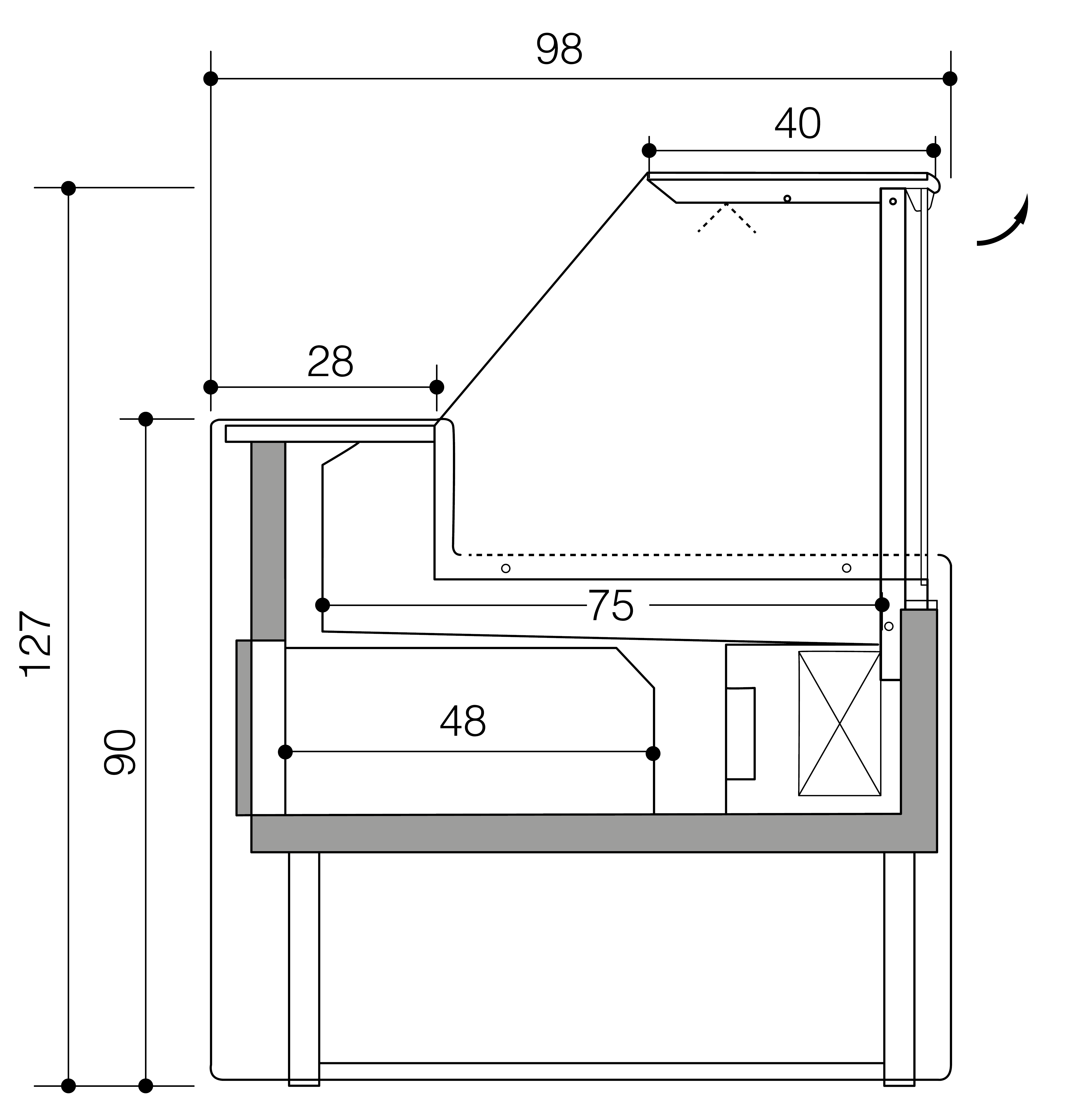 Vitrine boulangerie MESETAS 2000 ventilé (D2)