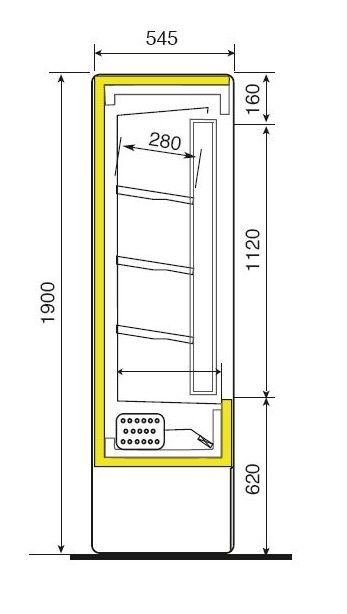 Vitrine murale réfrigérée OLIMPO 1500 avec portes coulissantes