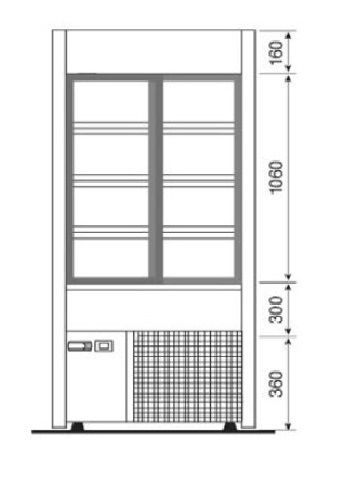 Vitrine murale réfrigérée OLIMPO 1500 avec portes coulissantes