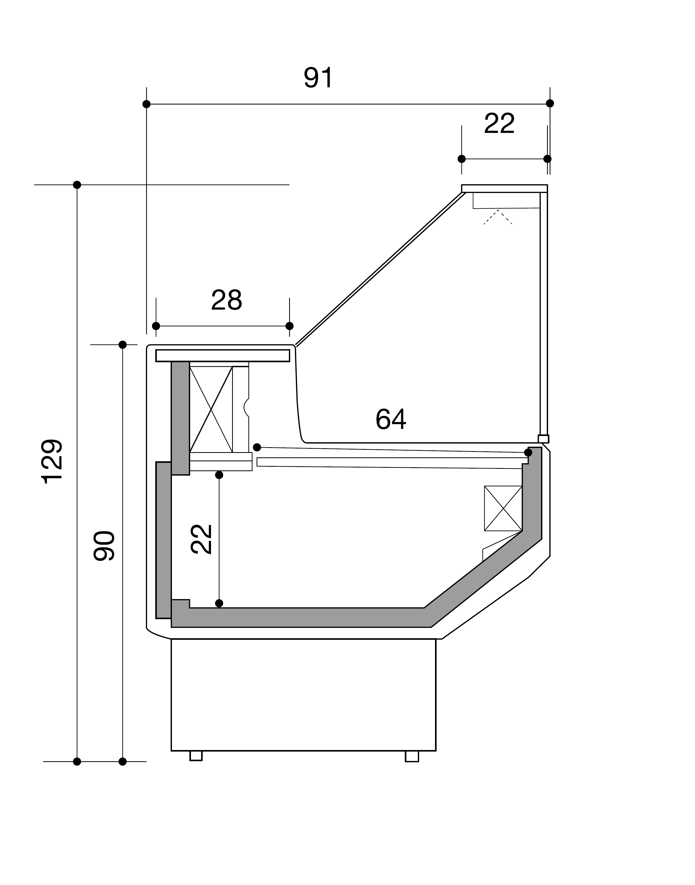 Vitrine réfrigérée PATAGONIA VD 1500 statique (C1)