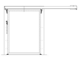 Porte chambre congélation coulissante industrielle droite - cadre alu