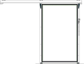 Porte chambre froide coulissante industrielle gauche - cadre alu