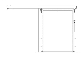 Porte chambre froide coulissante industrielle gauche - cadre alu