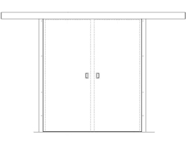 Porte isotherme coulissant de service double - cadre alu