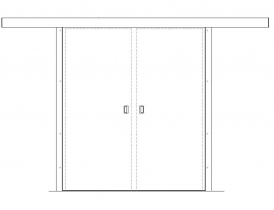 Porte isotherme coulissant de service double - cadre pvc