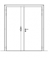 Porte isotherme de service double battante - cadre pvc