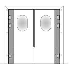 Porte va et vient polyéthylène double battante - cadre pvc