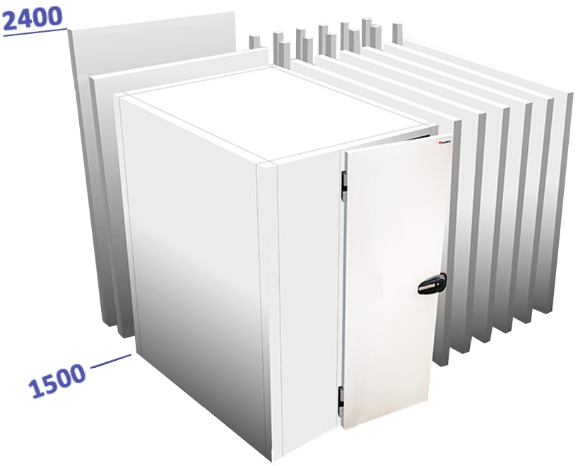 Chambre froide SS L 1500 mm x H 2400 mm